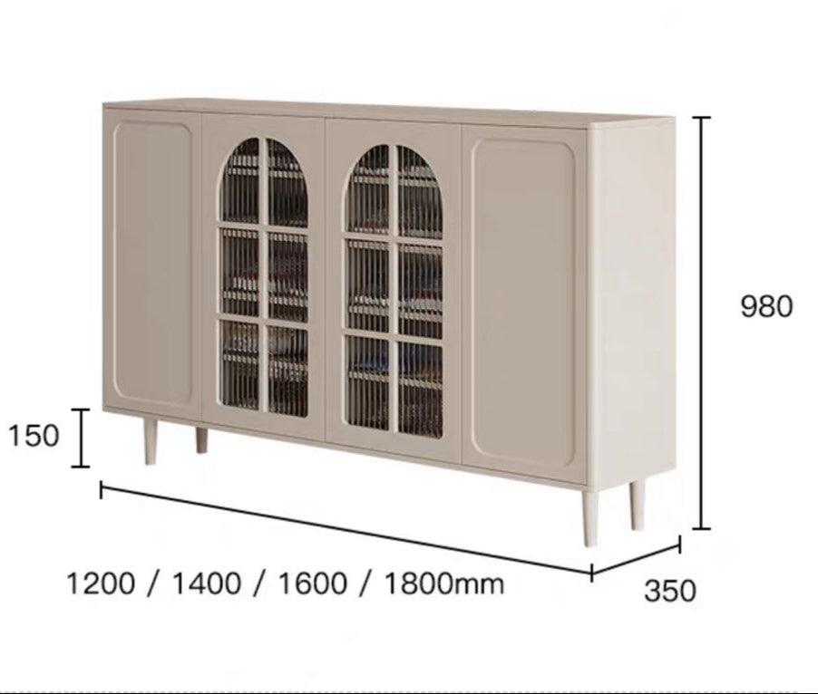 BOTEJA Modern Fluted Glass Shoe Cabinet