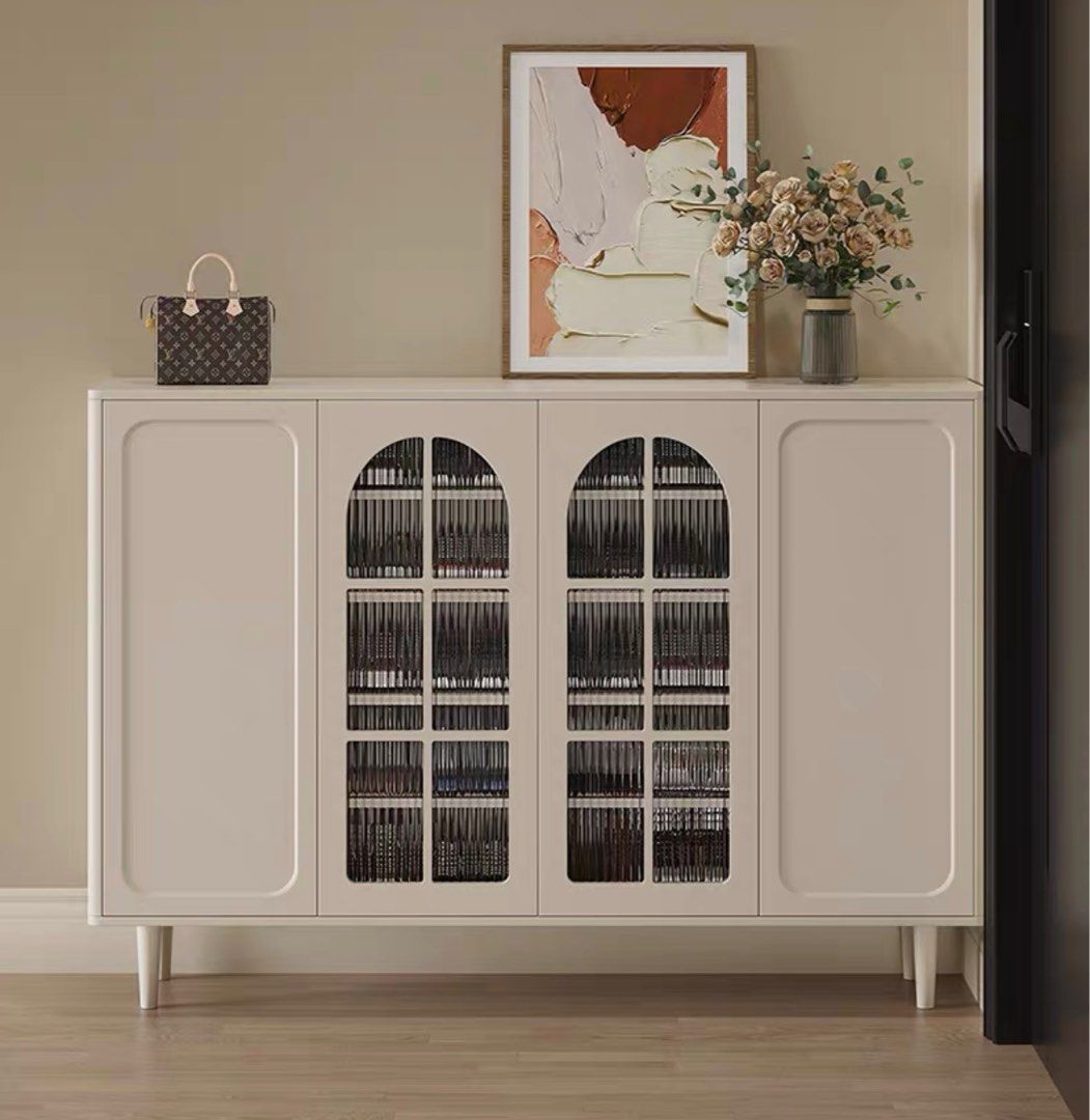 BOTEJA Modern Fluted Glass Shoe Cabinet