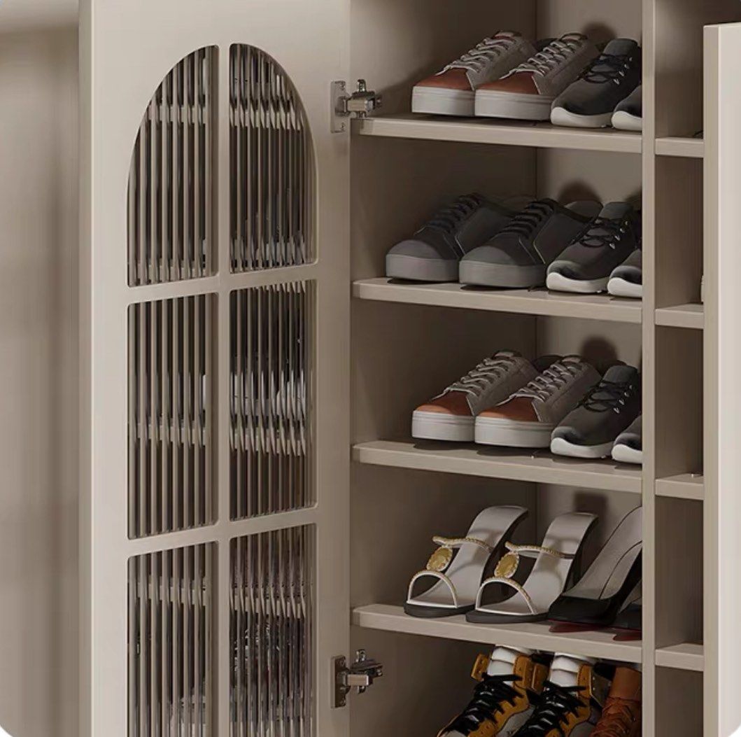 BOTEJA Modern Fluted Glass Shoe Cabinet