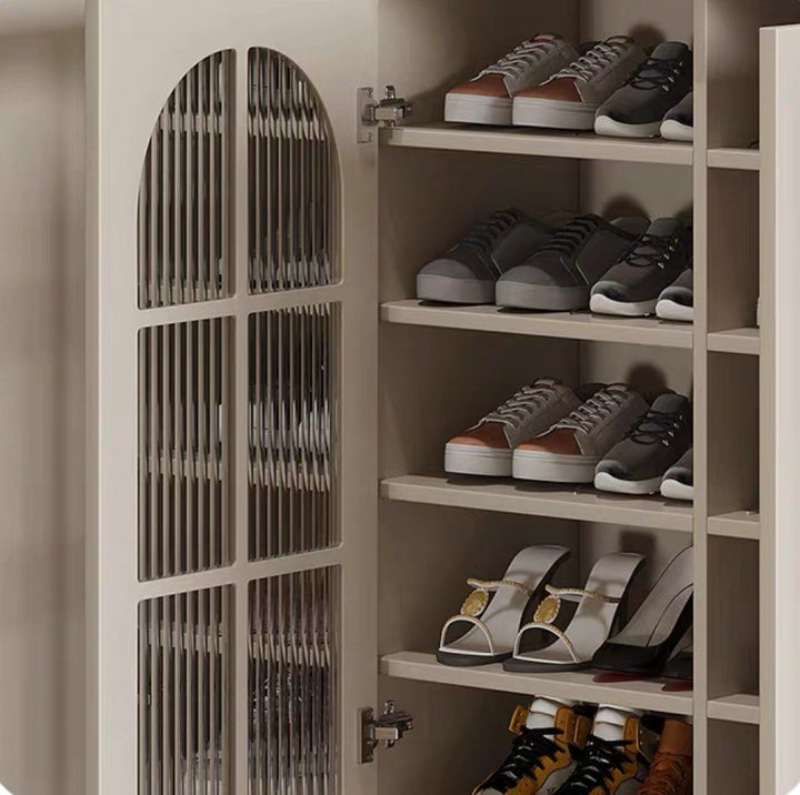 BOTEJA Modern Fluted Glass Shoe Cabinet
