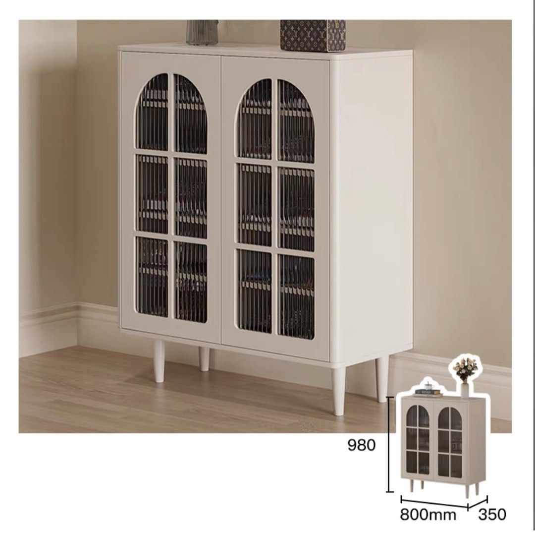 BOTEJA Modern Fluted Glass Shoe Cabinet