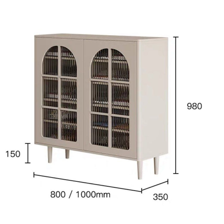BOTEJA Modern Fluted Glass Shoe Cabinet
