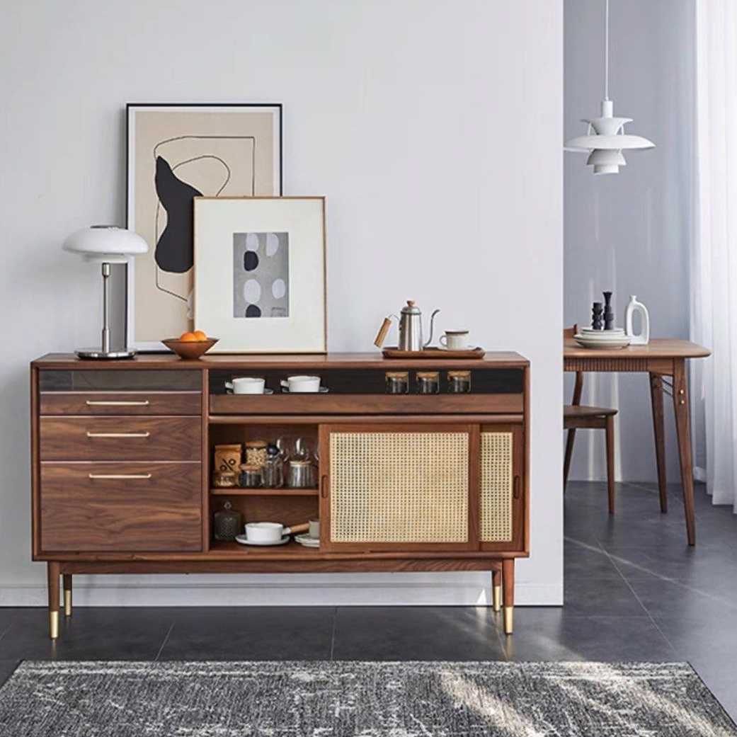 KOUDEN Mid-Century Solid Wood Sideboard
