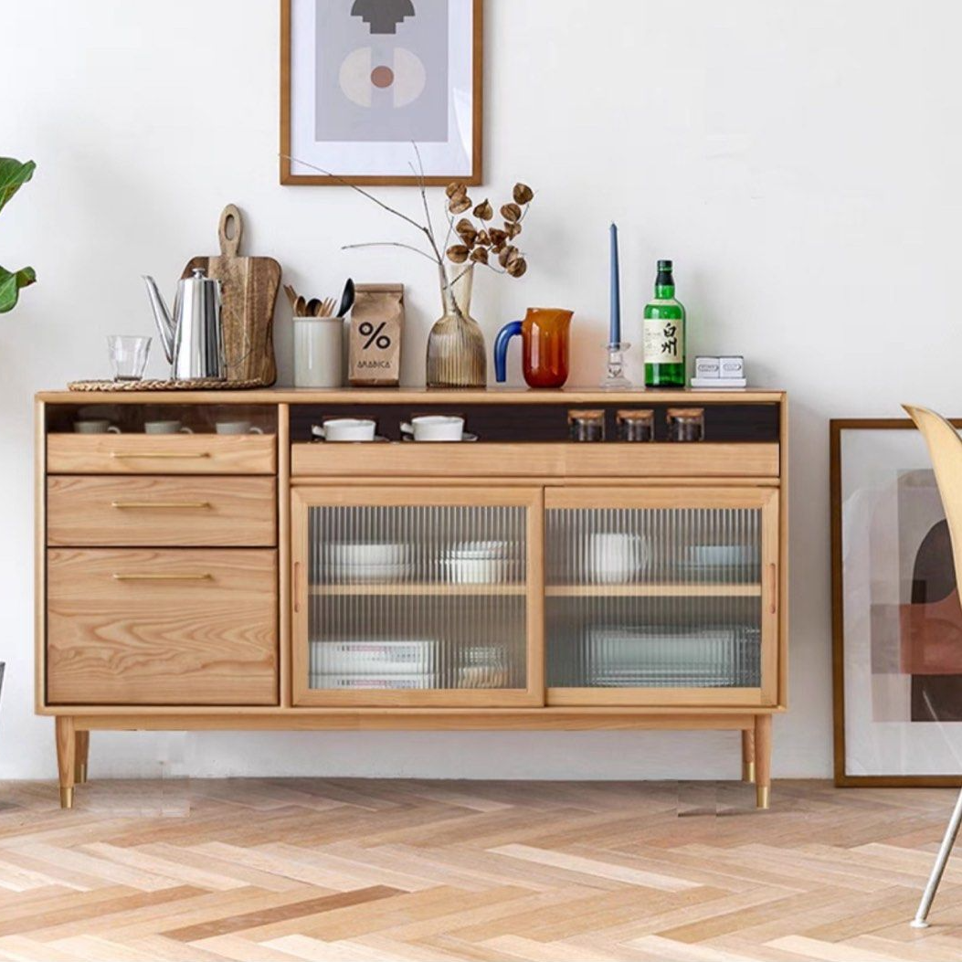 KOUDEN Mid-Century Solid Wood Sideboard