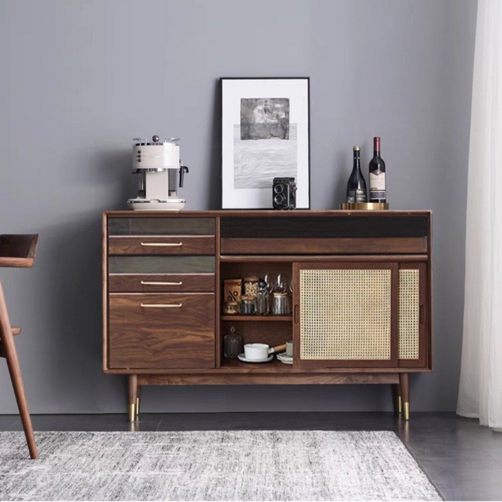 KOUDEN Mid-Century Solid Wood Sideboard