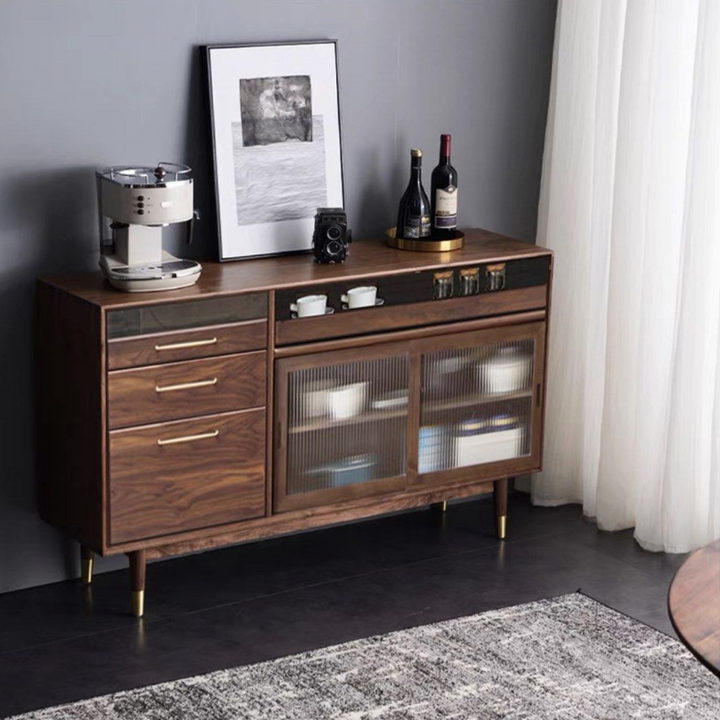 KOUDEN Mid-Century Solid Wood Sideboard