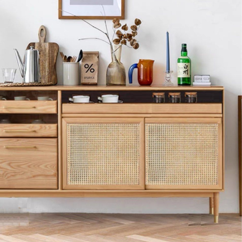 KOUDEN Mid-Century Solid Wood Sideboard