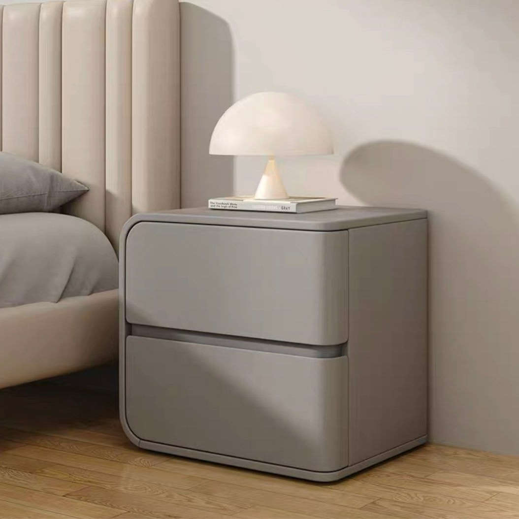 DUNCAN Modern Leather Bedside / Side Table