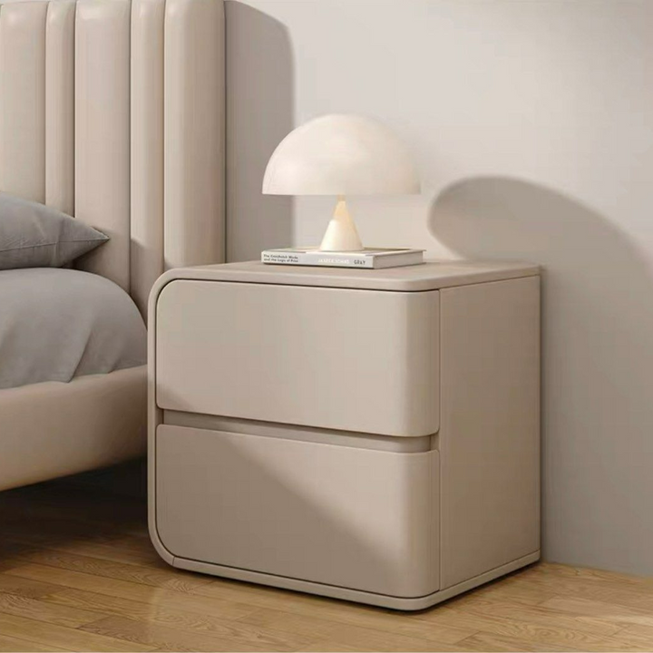 DUNCAN Modern Leather Bedside / Side Table