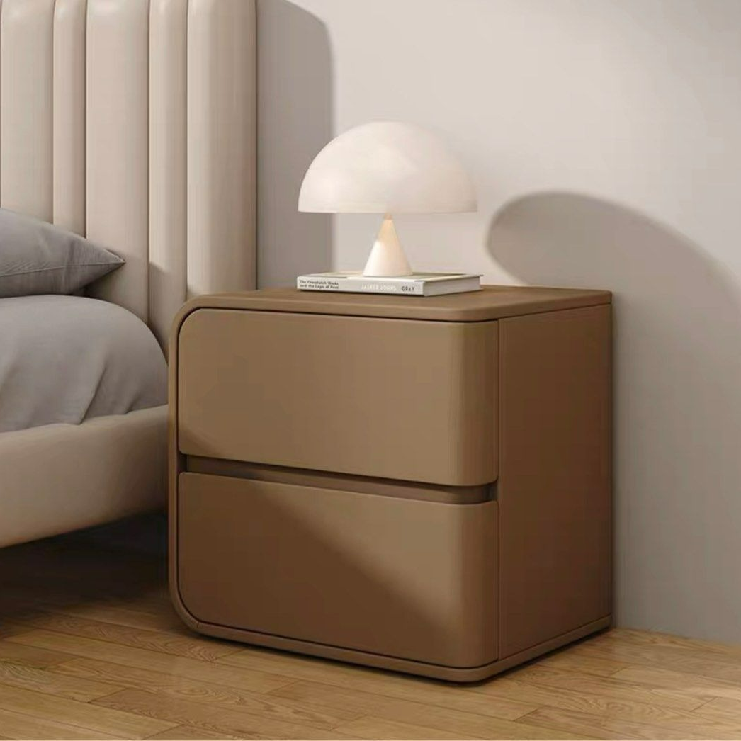 DUNCAN Modern Leather Bedside / Side Table