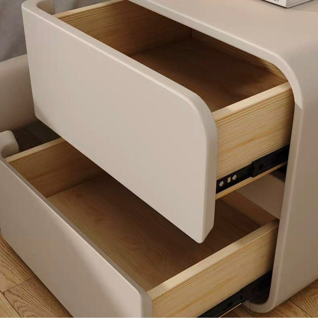 DUNCAN Modern Leather Bedside / Side Table