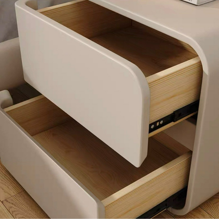 DUNCAN Modern Leather Bedside / Side Table