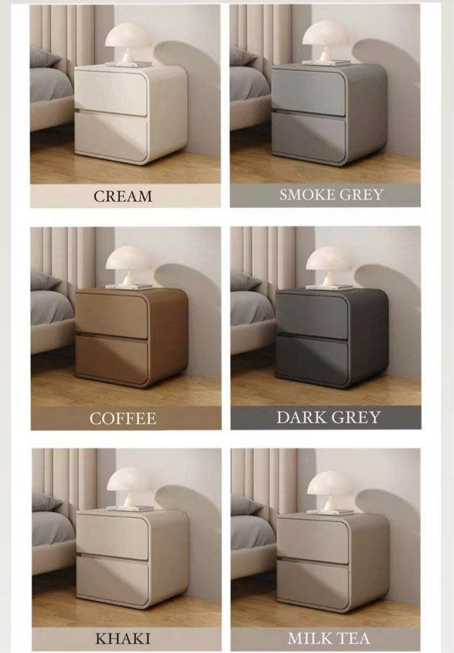 DUNCAN Modern Leather Bedside / Side Table