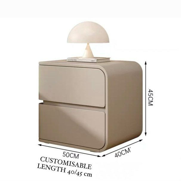 DUNCAN Modern Leather Bedside / Side Table