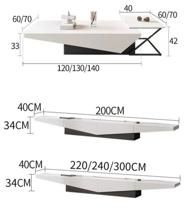 REEDAN Modern TV Console & Coffee Table