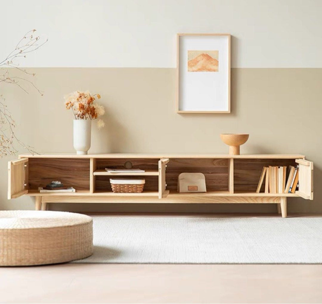 KORRIS Modern Solid Wood TV Console
