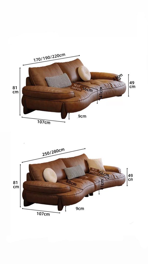 ALMIRA Modern Leather Sofa