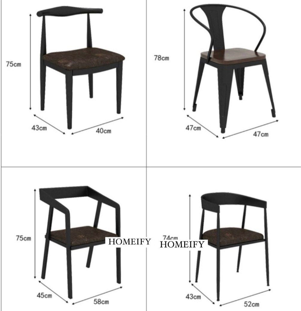 FARHAN Industrial Solid Wood Dining Table