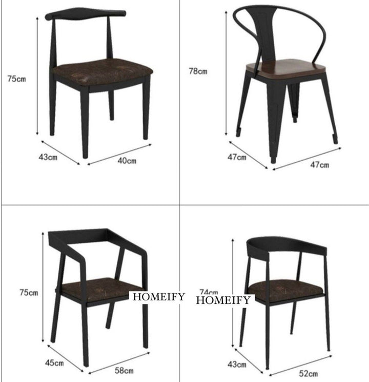 FARHAN Industrial Solid Wood Dining Table