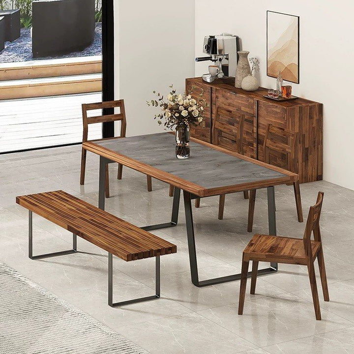 MESKO Modern Solid Walnut Wood Dining Table