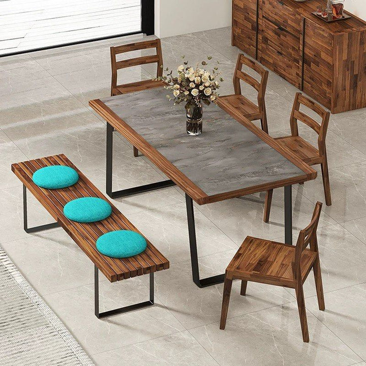 MESKO Modern Solid Walnut Wood Dining Table