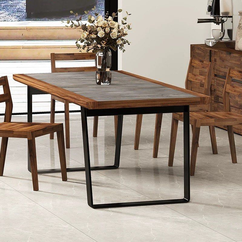 MESKO Modern Solid Walnut Wood Dining Table