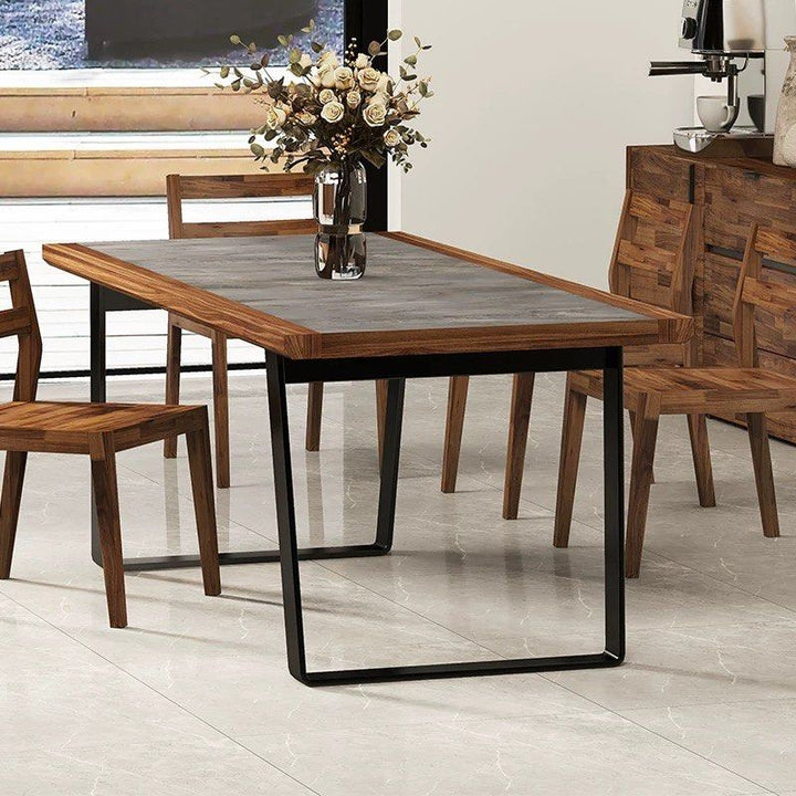 MESKO Modern Solid Walnut Wood Dining Table