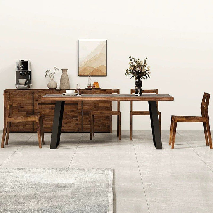 MESKO Modern Solid Walnut Wood Dining Table