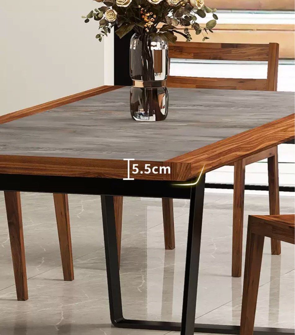 MESKO Modern Solid Walnut Wood Dining Table