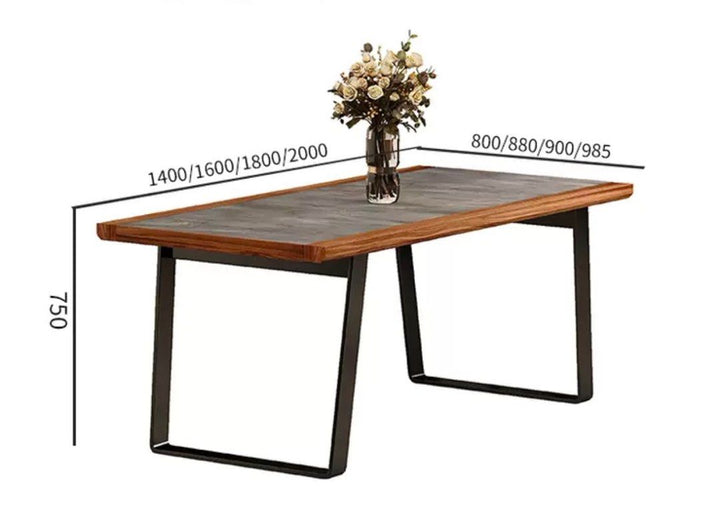 MESKO Modern Solid Walnut Wood Dining Table