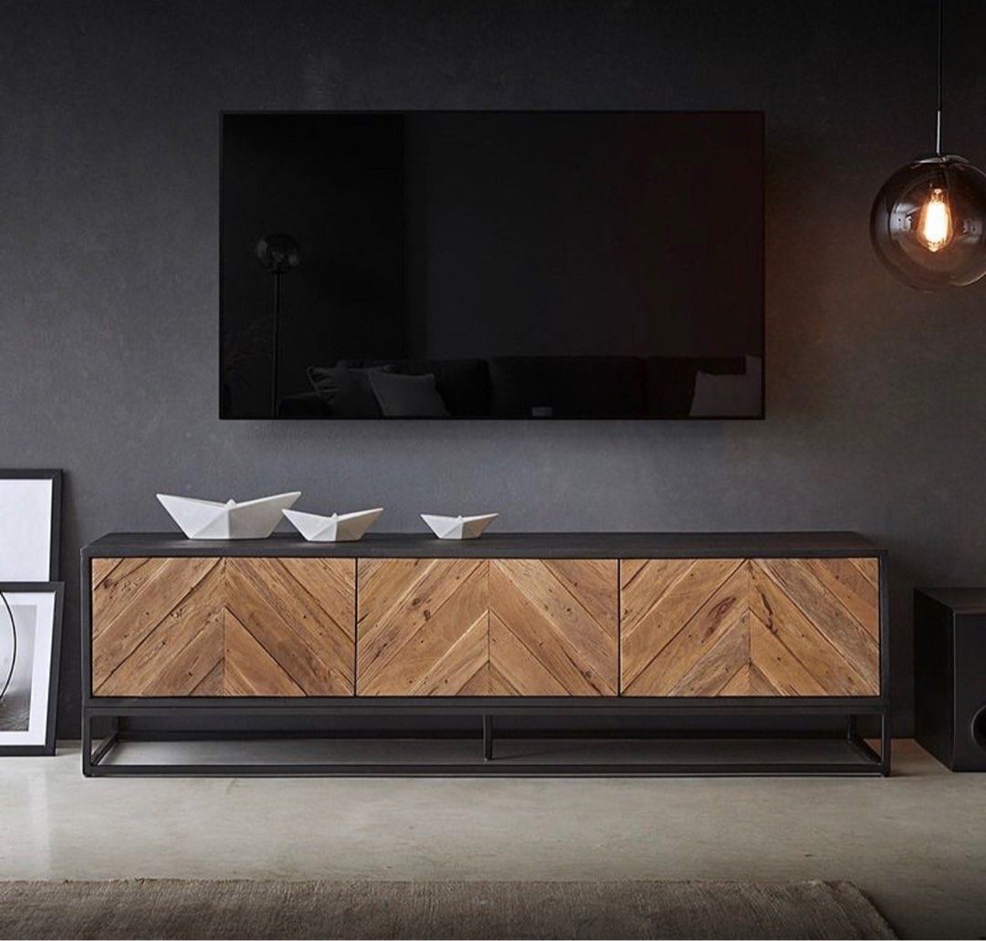 RAGOR Industrial Pine Wood TV Console