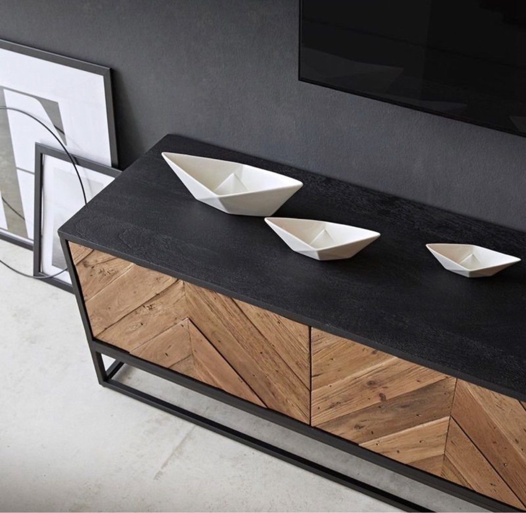 RAGOR Industrial Pine Wood TV Console