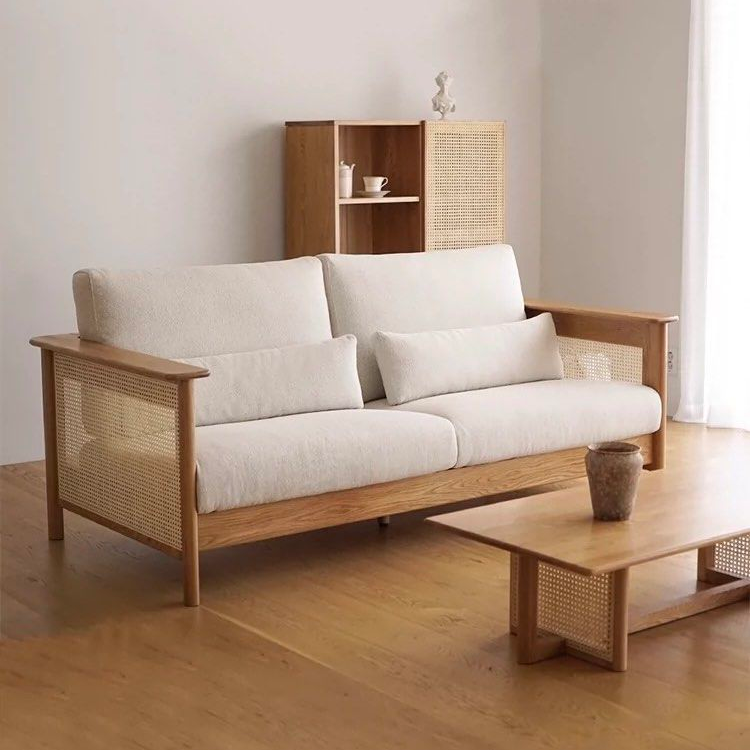 KOHANA Japandi Rattan Fabric Sofa