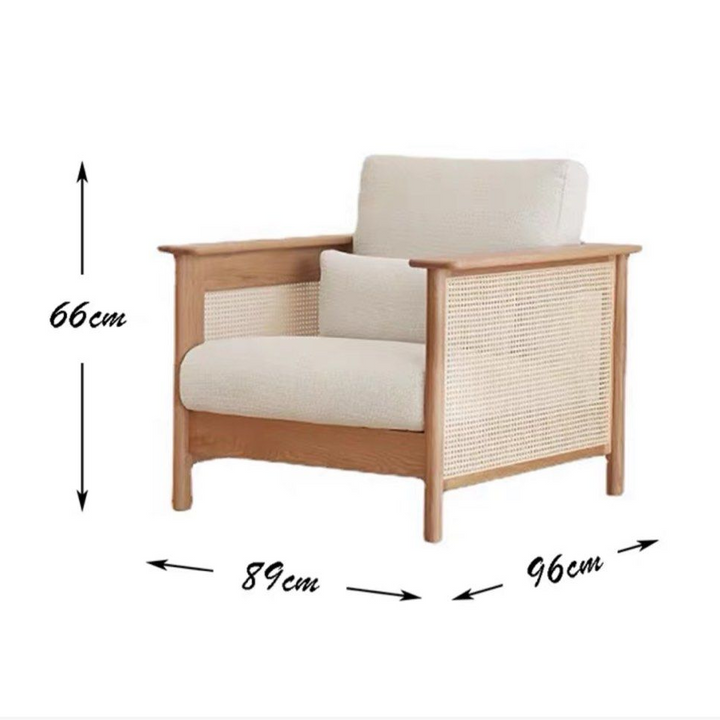 KOHANA Japandi Rattan Fabric Sofa
