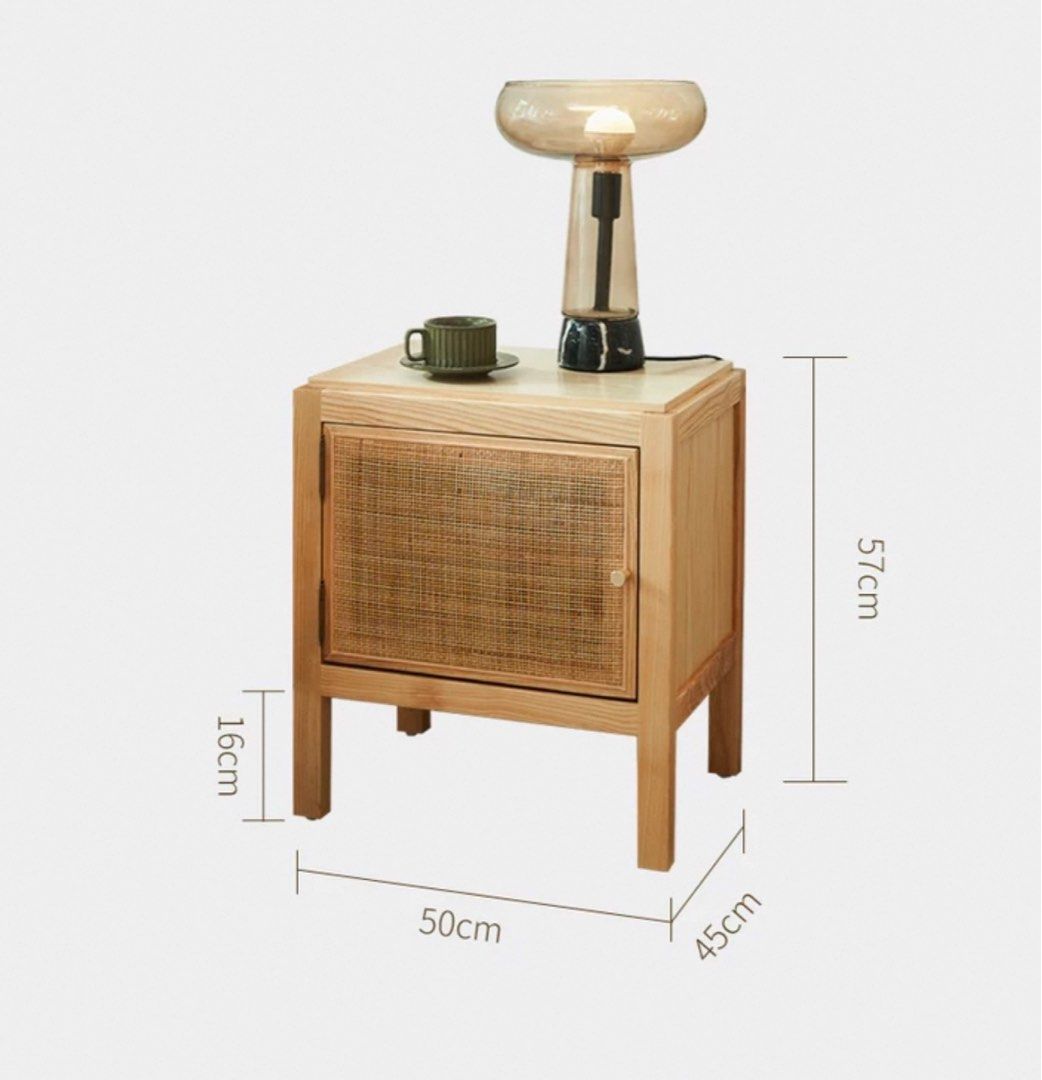 DOSKO Rattan Bedside Table
