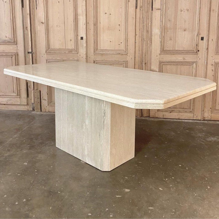 DIANN Modern Travertine Dining Table