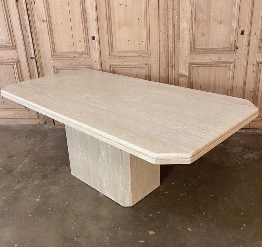 DIANN Modern Travertine Dining Table