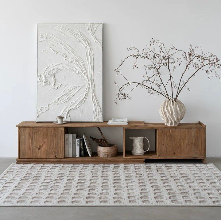 TYVAN Rustic Extendable Solid Wood TV Console