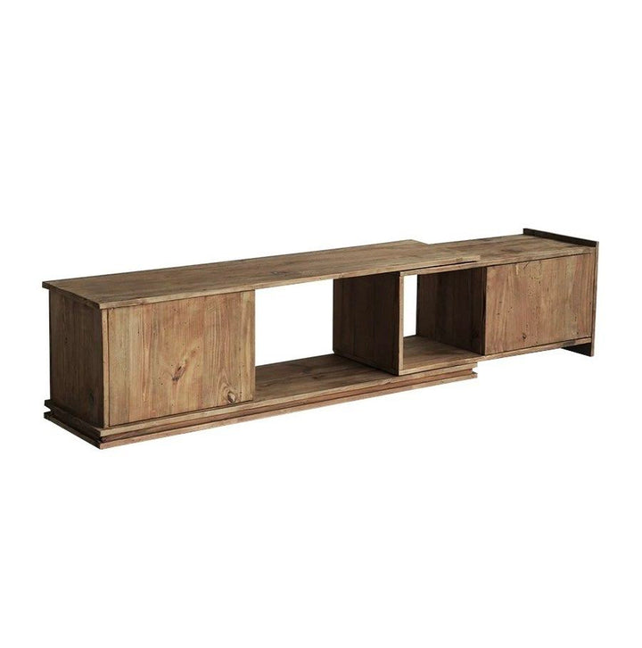TYVAN Rustic Extendable Solid Wood TV Console