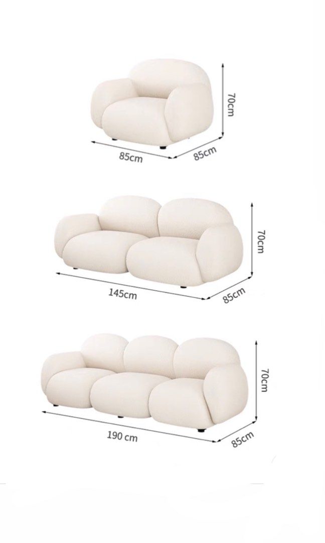 ROVIERO Boucle Fabric Sofa