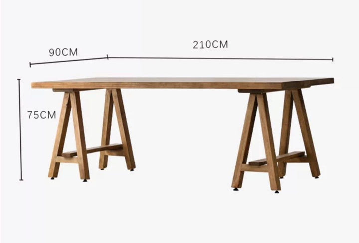 ESTRADA Rustic Solid Wood Dining Table