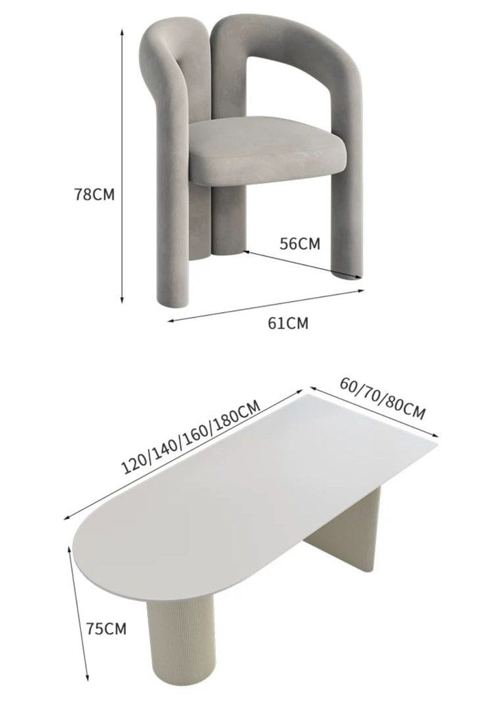 RUIZ Modern Sintered Stone Dining Table & Bench