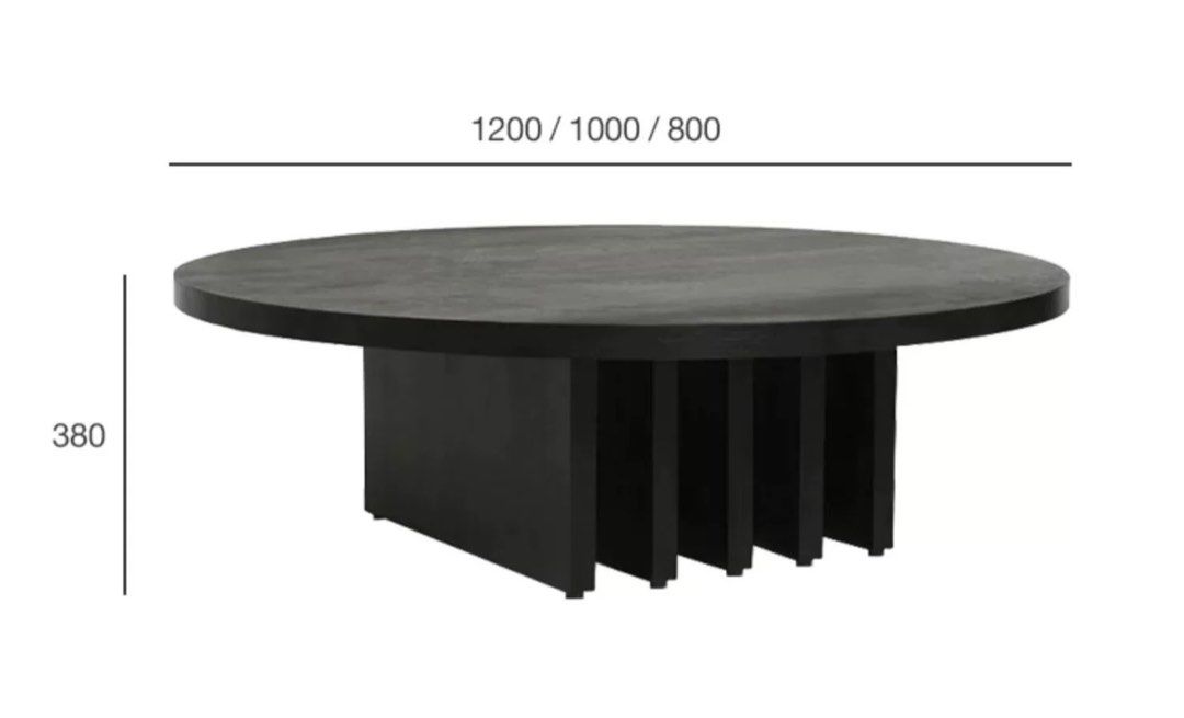 BOJEN Modern Solid Wood Round Coffee Table