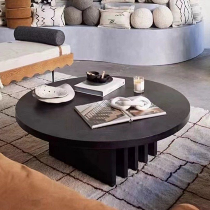 BOJEN Modern Solid Wood Round Coffee Table