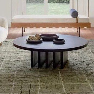 BOJEN Modern Solid Wood Round Coffee Table