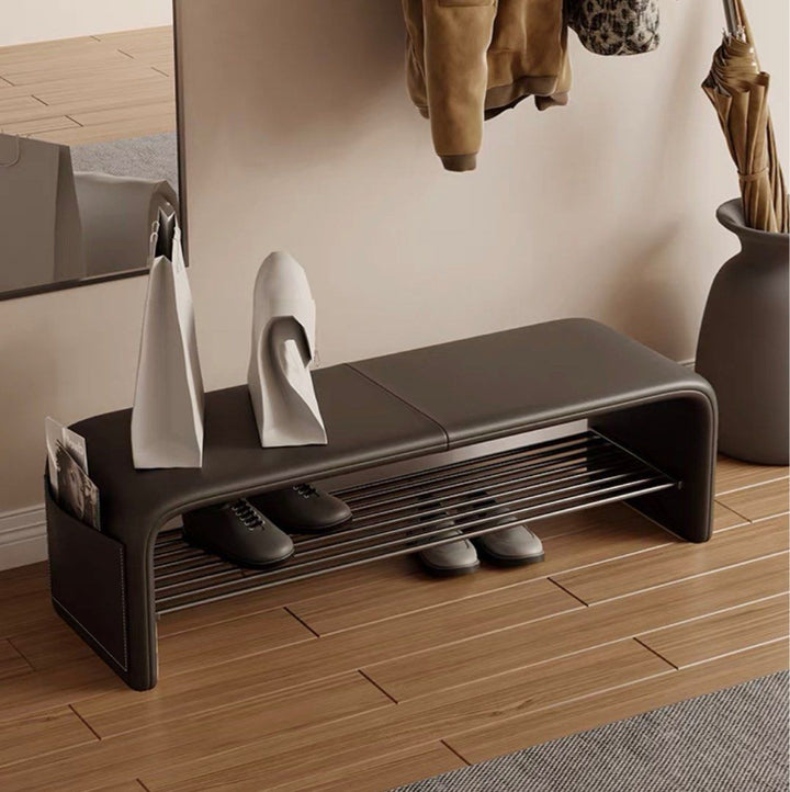 ARNAV Minimalistic Leather Bench
