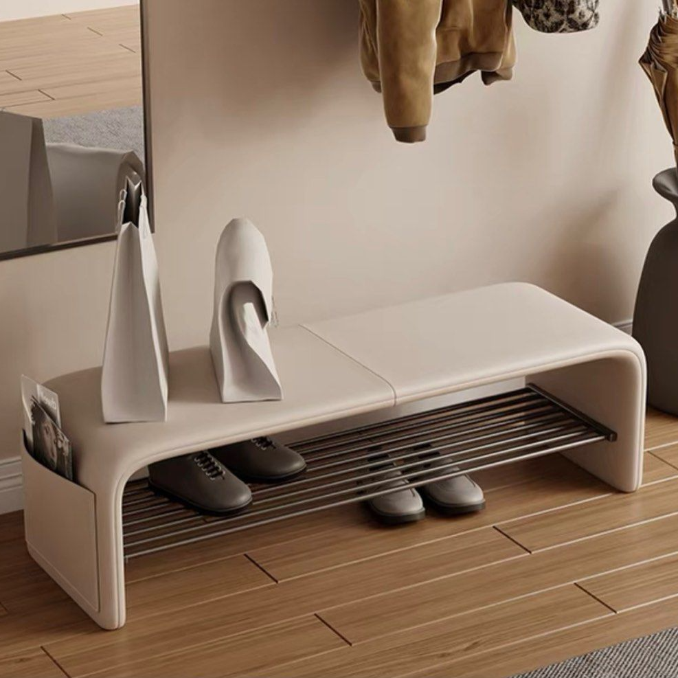 ARNAV Minimalistic Leather Bench
