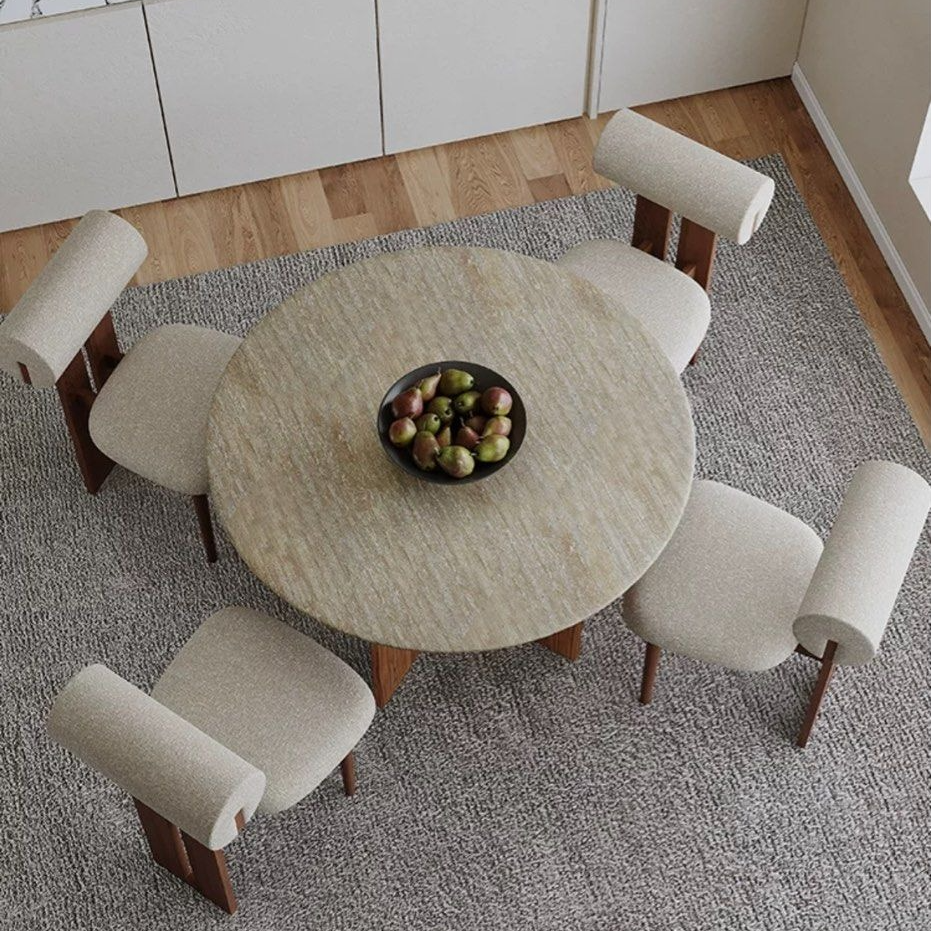 BELTRAN Modern Travertine Dining Table
