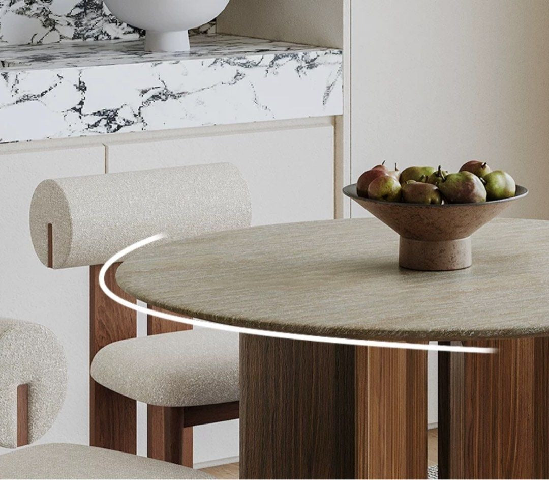 BELTRAN Modern Travertine Dining Table