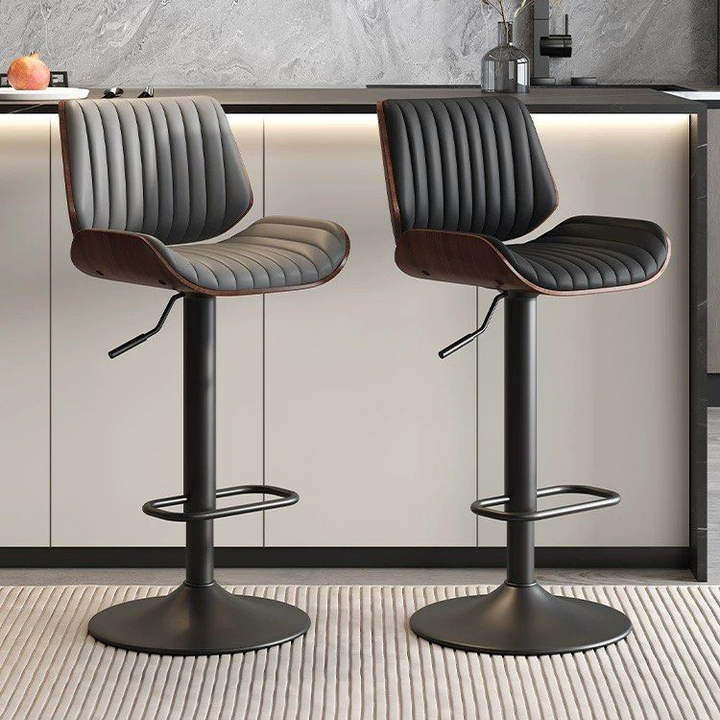 KIADEN Modern Leather Swivel Bar Stool